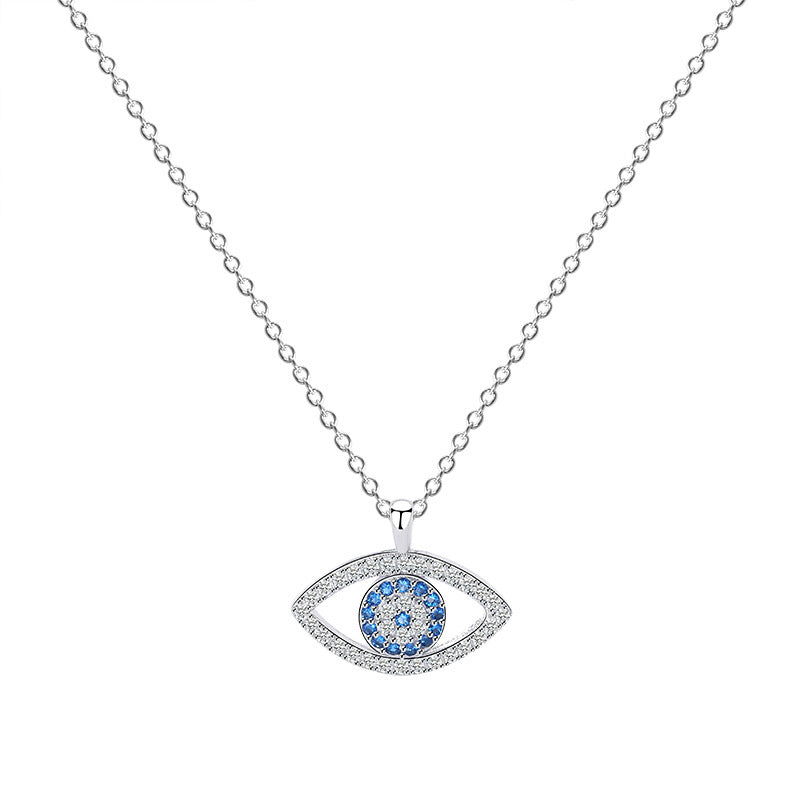 s925 Sterling Silver Jewelry European and American Atmospheric Demon Eye Necklace Eye Pendant