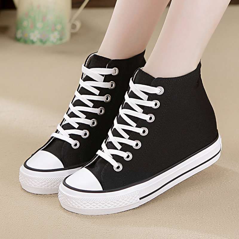 Canvas Shoes Women'S Shoes High-Top Shoes Ladies Students White Shoes