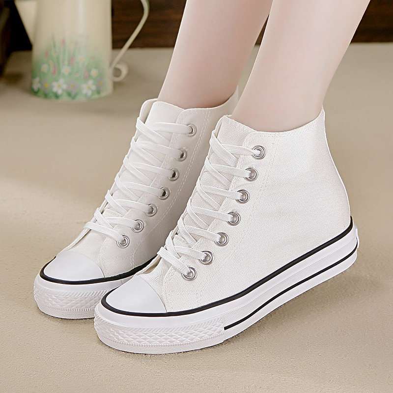 Canvas Shoes Women'S Shoes High-Top Shoes Ladies Students White Shoes