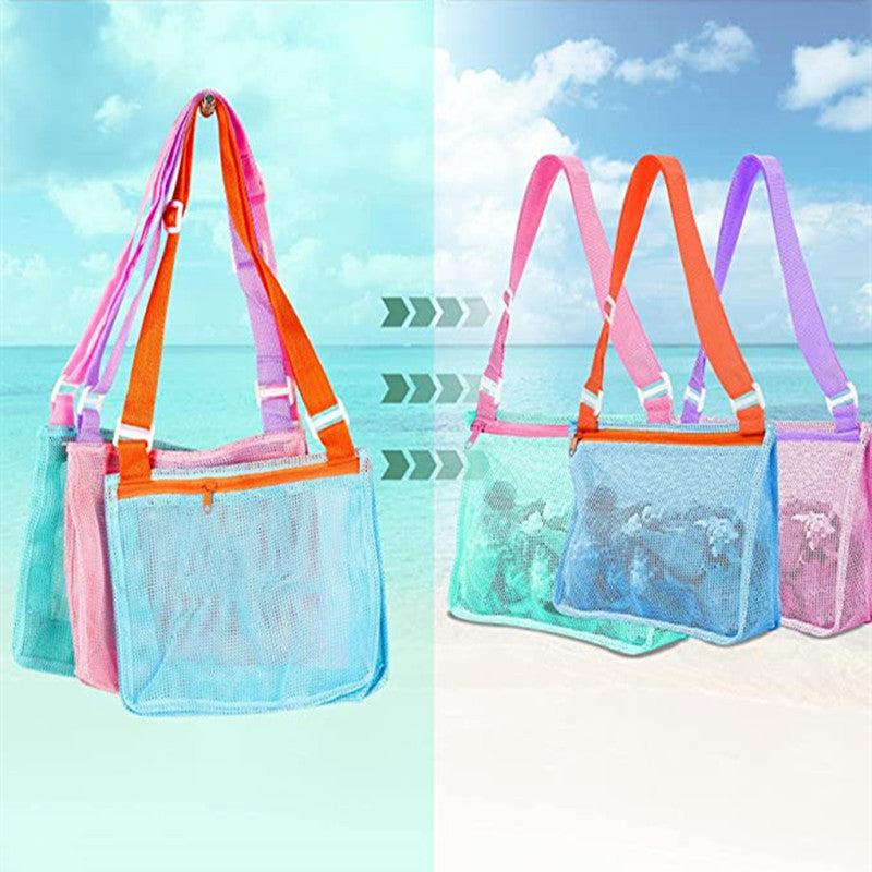 Children Summer Beach Toy Net Storage Bag Kid 3D Cartoon Beach Sand Shell Bag Multifunctional Portable Shoulder Mesh Bag New Hot