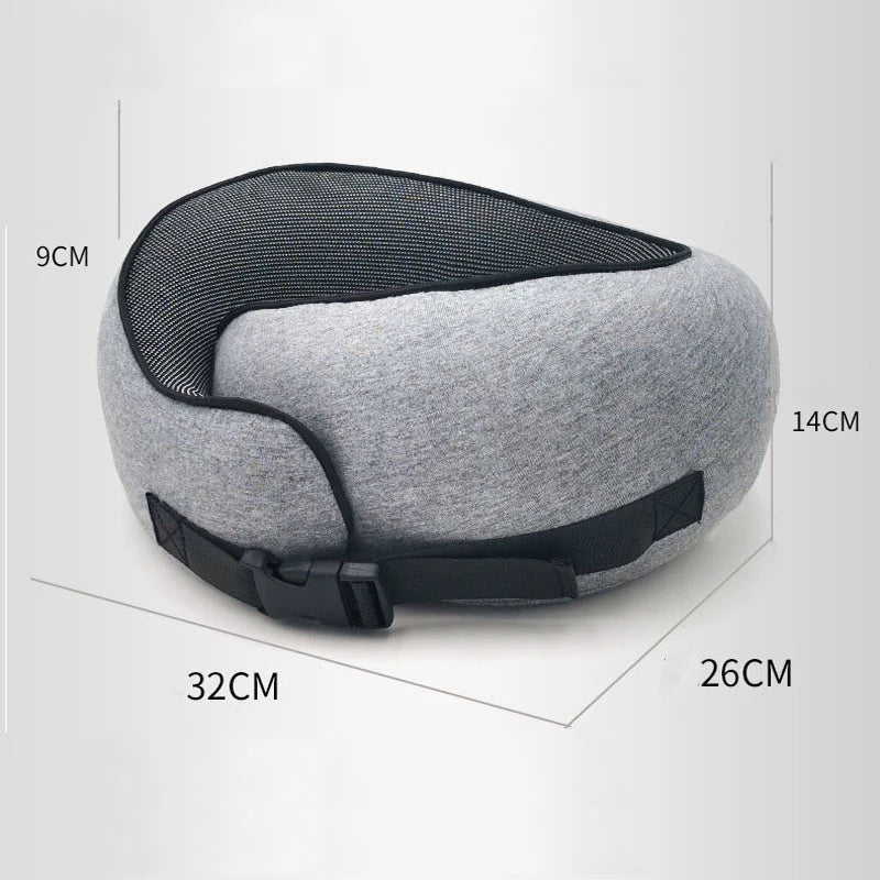 Travel Neck Pillow Non-Deformed Airplane Pillow Travel Neck Cushion Durable U-Shaped Travel Memory Cotton Nap Neck Pillow