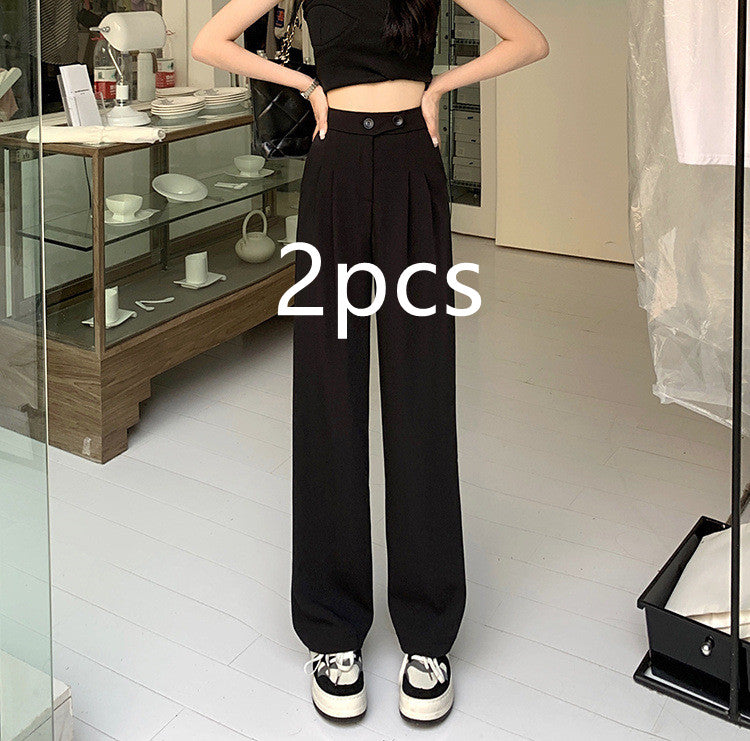 Women's New High Waist Loose Drape Suit Wide Leg Pants