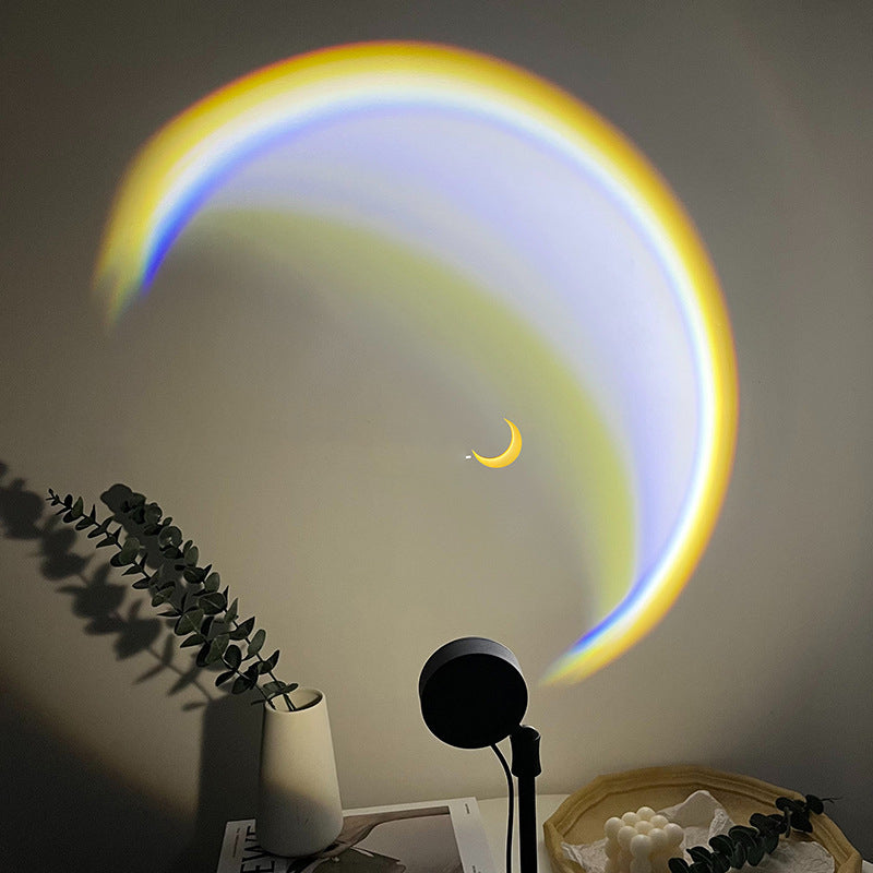 INS USB Moon Lamp LED Rainbow Neon Night Sunset Light Projector Photography Wall Atmosphere Lighting For Bedroom Home Decor