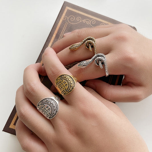 Personalized Retro Simple Carved Snake Ring