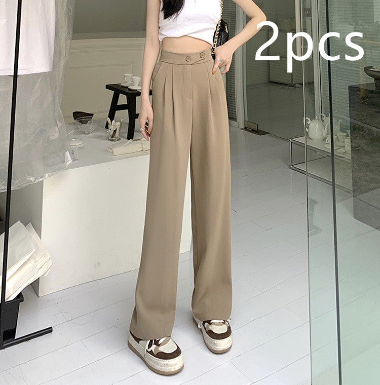 Women's New High Waist Loose Drape Suit Wide Leg Pants