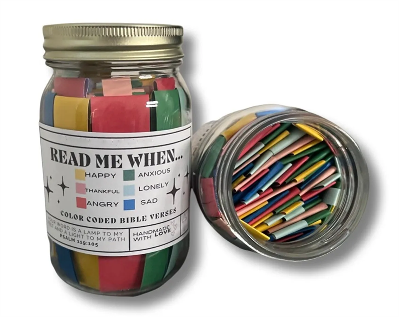 Handmade Bible Verses Jar 67 Color-coded Bible Verse Jar Crafts About Emotions And Feelings Display A GodlyGift Of Christ