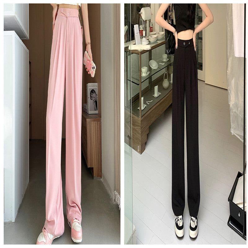 Women's New High Waist Loose Drape Suit Wide Leg Pants