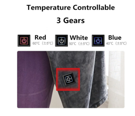 Winter Flannel Heated Blanket Cold Protection Body Warmer Usb Heated Warm Shawl Electric Heated Plush Blanket