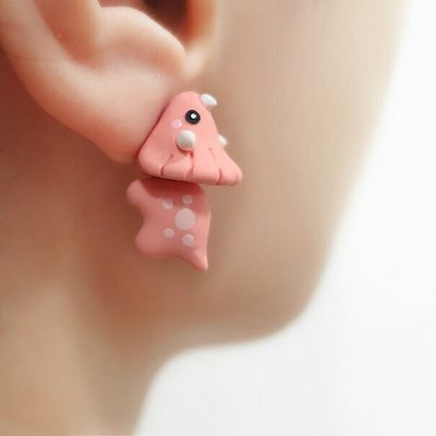 Cute Animal Bite Earring Dinosaur Stud Suitable For Women Cartoon Little Dog Whale Earring Teens Girl Funny Gift