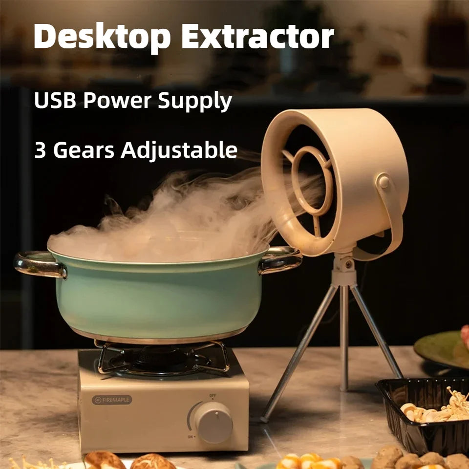 2024 New Portable Desktop Exhaust Fan Small Kitchen Hood Extractor Barbecue USB Charging Desktop Range Hoods Mini Suction Cooker Hood Kitchen Gadgets