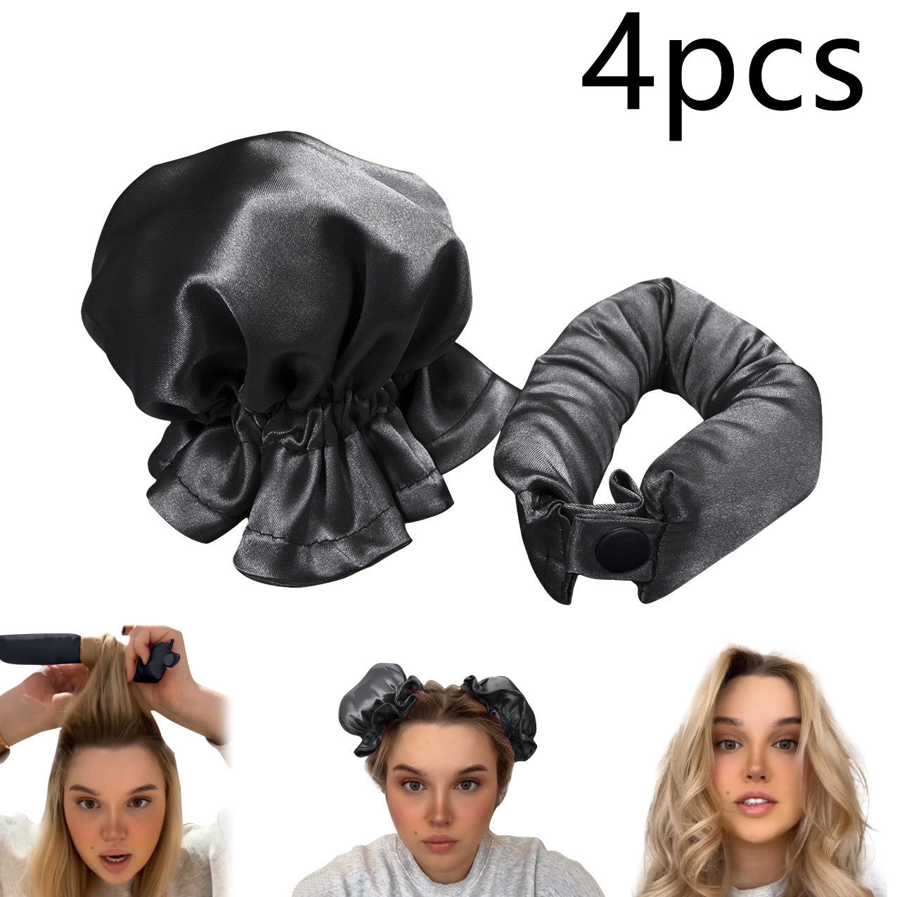 New Heatless Curl Stick With Cloth Cover Cute Ball Head Hair Curler Headband Hair Rollers Wave Form Curling Rod Hair Style Tools Gadgets