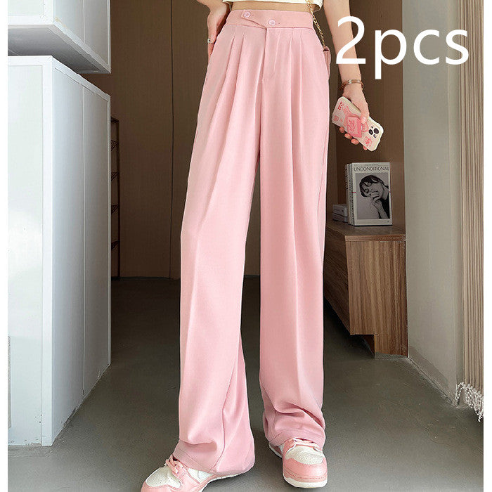 Women's New High Waist Loose Drape Suit Wide Leg Pants