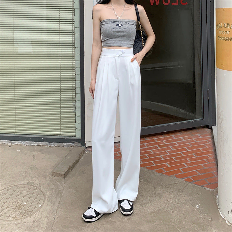 Women's Loose Casual High Waist Wide Leg Suit Pants