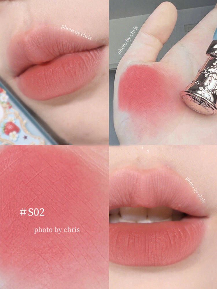 Flower Knows Strawberry Rococo Series Embossed Blush Velvet Matte Lip Glaze