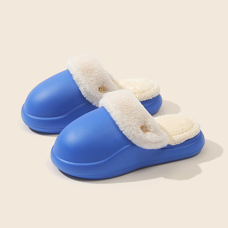 Winter Warm Slippers Household Non Slip Couples At Home Baotou Big Head Cotton Slippers