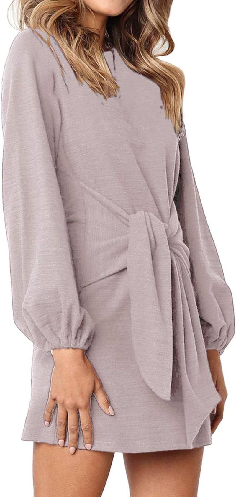 "Chic and Flattering Women'S Tie Waist Sweater Dress - Perfect for Casual or Cocktail Parties!"