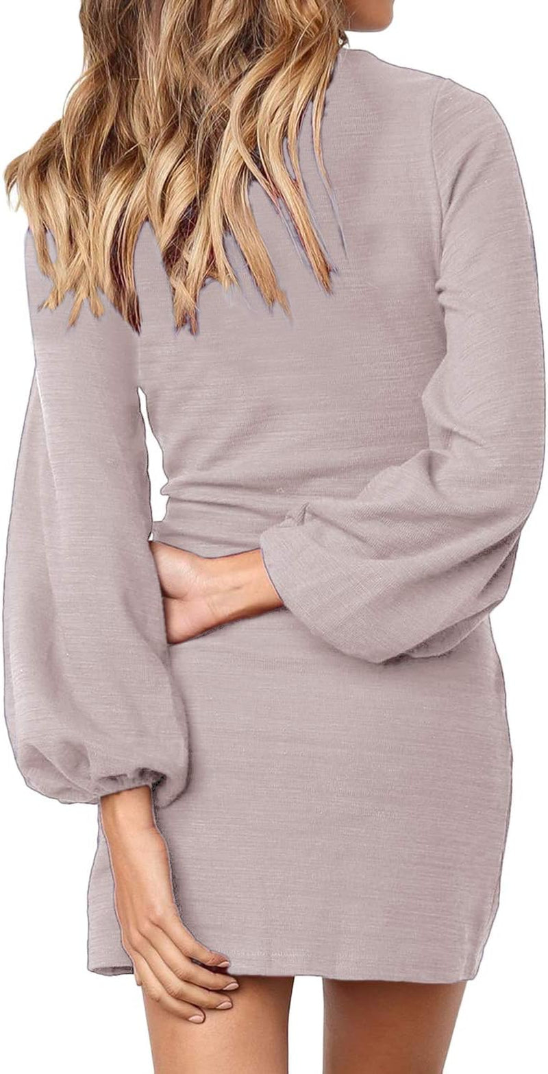 "Chic and Flattering Women'S Tie Waist Sweater Dress - Perfect for Casual or Cocktail Parties!"