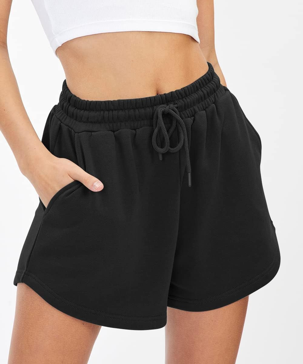 "Comfy and Stylish Women'S High Waist Sweat Shorts - Perfect for Summer and Fall Fashion"